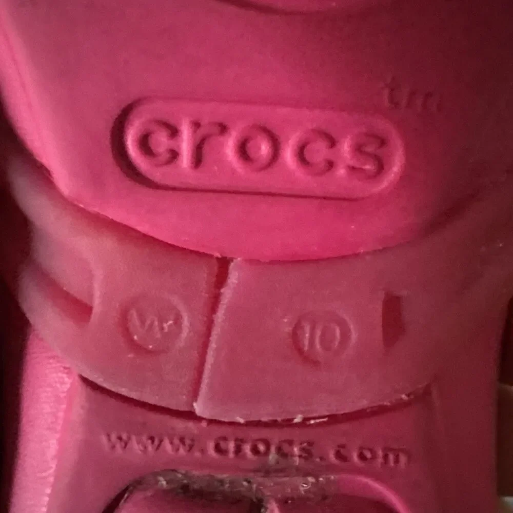 Crocs Isabella 204196 Jelly Pink Black Palm Trees Flip Flops Womens SIZE 10